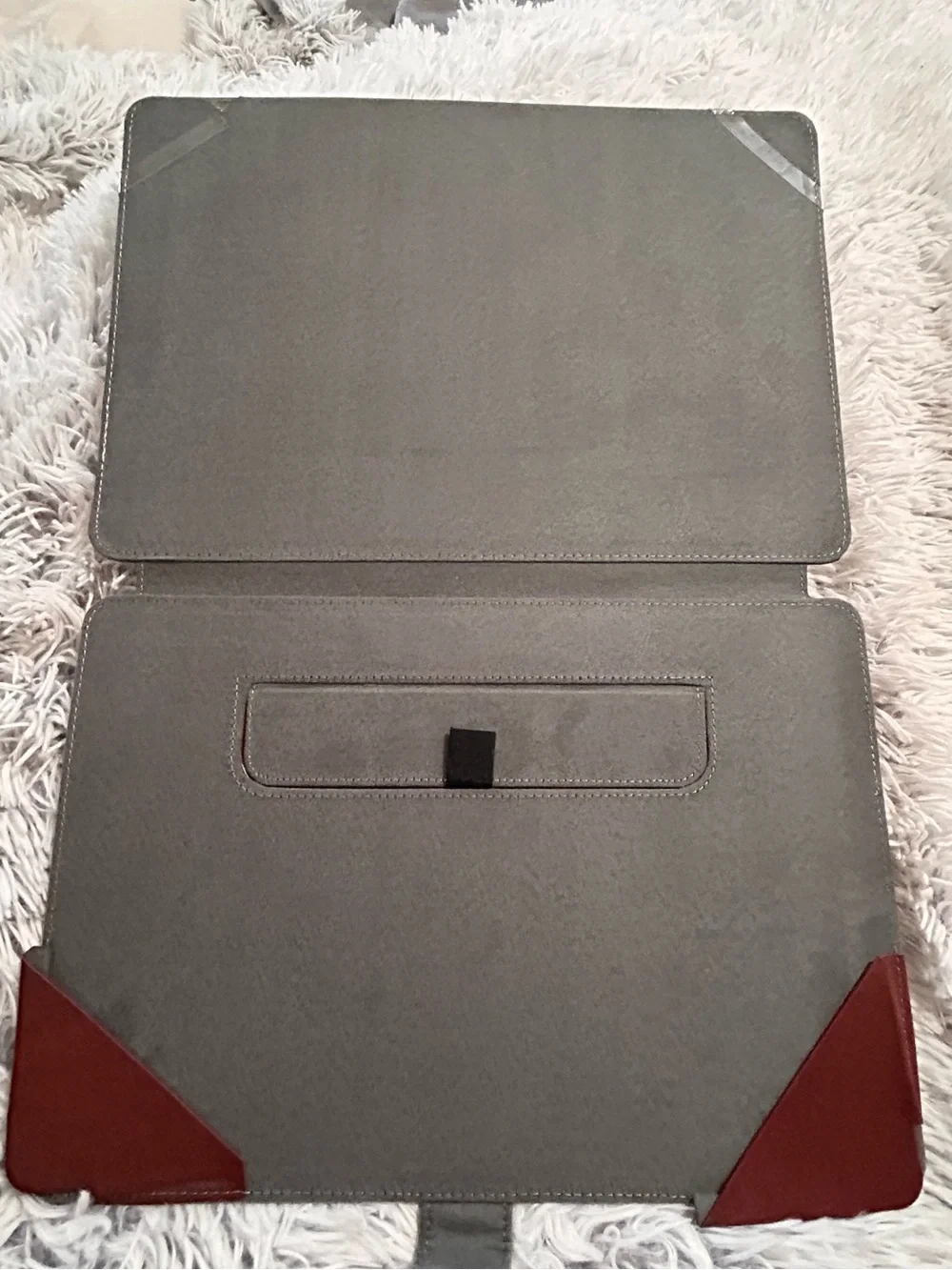 Leather Tablet Folio in Rust Brown